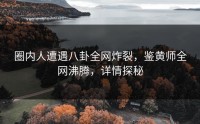 圈内人遭遇八卦全网炸裂，鉴黄师全网沸腾，详情探秘