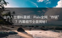 业内人士爆料震撼：Pixiv全网“炸锅”？内幕细节全面揭秘！