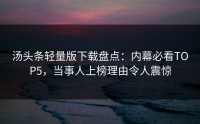 汤头条轻量版下载盘点：内幕必看TOP5，当事人上榜理由令人震惊