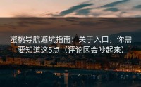 蜜桃导航避坑指南：关于入口，你需要知道这5点（评论区会吵起来）