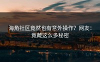海角社区竟然也有意外操作？网友：竟藏这么多秘密
