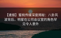 【速报】蜜桃传媒深度揭秘：八卦风波背后，明星在公司会议室的角色罕见令人意外