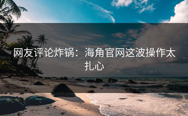 网友评论炸锅：海角官网这波操作太扎心