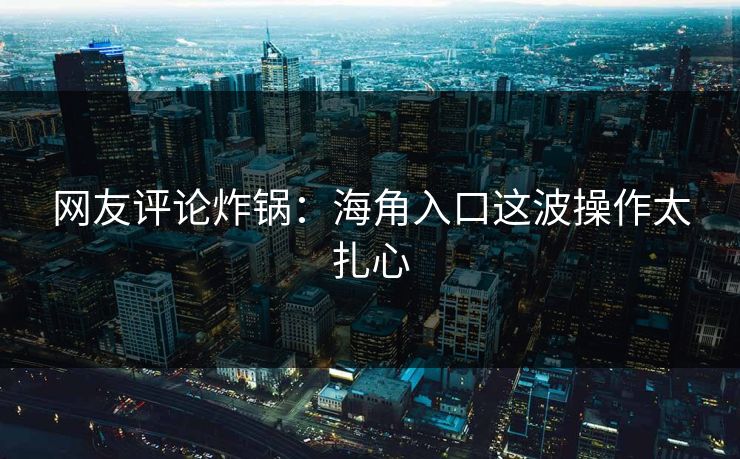 网友评论炸锅：海角入口这波操作太扎心