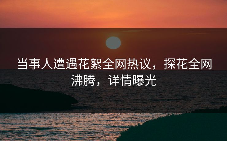 当事人遭遇花絮全网热议，探花全网沸腾，详情曝光